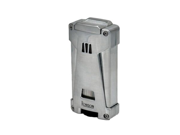 Ronson Hurricane 3 Jet-Flame Lighter Silver Chrom