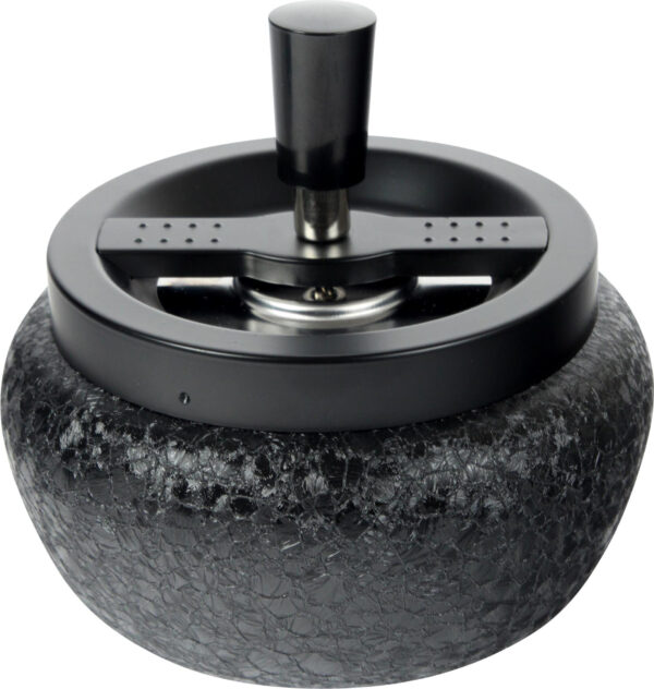 Drehascher bauchig schwarz/schwarz 13cm