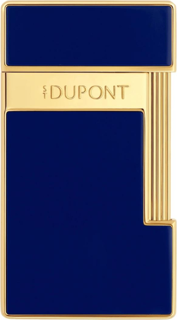 DUPONT Slimmy blau Lack/gold 028001 Jet Feuerzeug nicht gefüllt