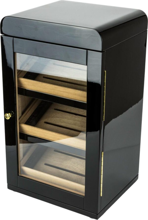 Humidor-Schrank schwarz glänzend