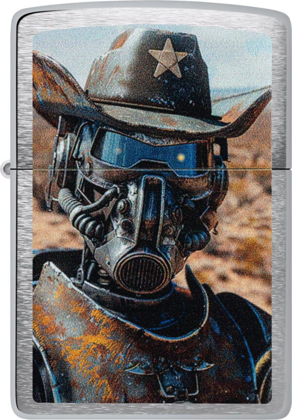 Zippo chrom gebürstet color Cowboy Robot
