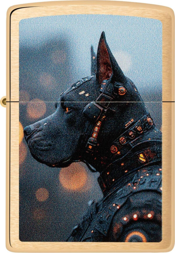 Zippo messing gebürstet color Futuristic Dog