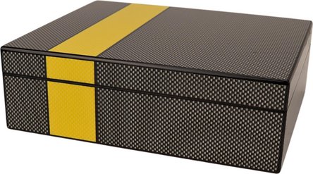 Humidor carbonfinish grau/gelb glänzend