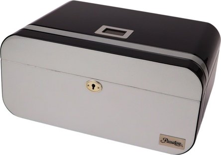 Passatore Humidor schwarz/silber glänzend