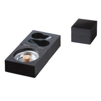 Pfeifenascher Angelo Holz schwarz 2 Ablagen