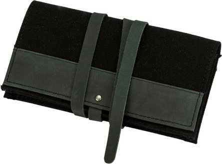 Drehertasche Canvas/Leder schwarz
