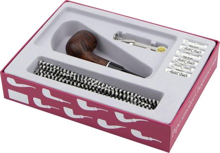 Pfeife Starterset Jean Claude Spot rustik gerade mit Acrylmundstück