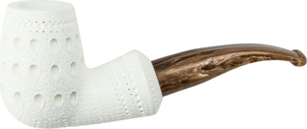 Meerschaum Pfeife Medium Half Bent Egg graviert